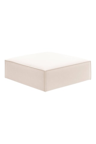 Pouf Vanda - Beige clair - En tissu velours