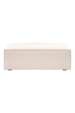 Pouf Vanda - Beige clair - En tissu velours