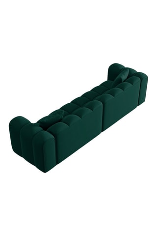 Canapé modulable Halley - Vert bouteille - 4 places - Tissu velours