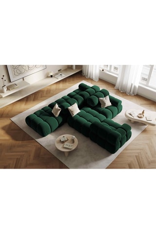 Chauffeuse droite Tropea - Vert bouteille - 4 places - Toucher velours