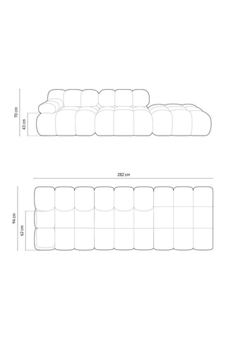 Chauffeuse droite Tropea - Vert bouteille - 4 places - Toucher velours