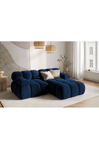 Canapé modulable Tropea - Bleu roi - 3 places - Toucher velours