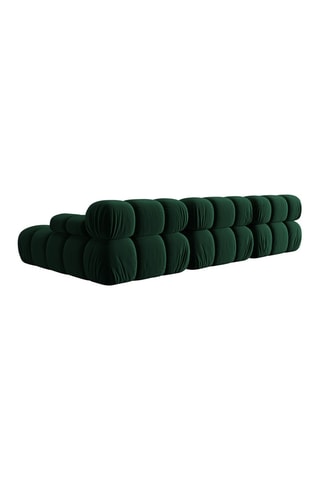 Canapé d'angle droit modulable Tropea - Vert bouteille - 4 places - Toucher velours