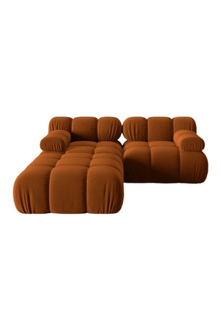Canapé modulable Tropea - Terracotta - 3 places - Tissu toucher velours