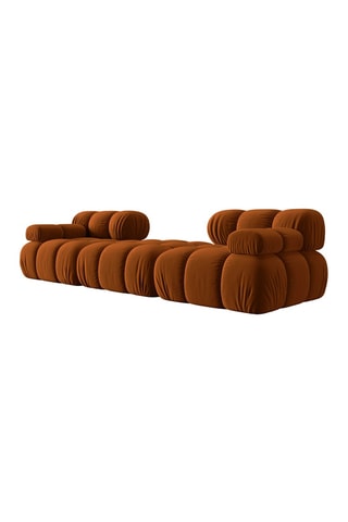 Canapé modulable Tropea - Terracotta - 3 places - Tissu toucher velours