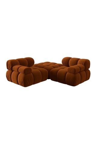 Canapé modulable Tropea - Terracotta - 3 places - Tissu toucher velours