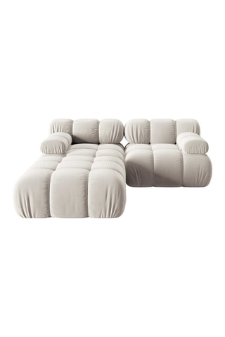 Canapé modulable Tropea - Beige clair - 3 places - Tissu toucher velours