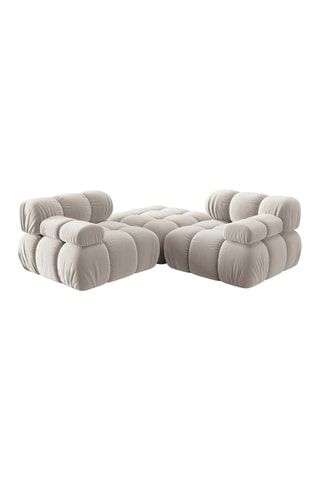 Canapé modulable Tropea - Beige clair - 3 places - Tissu toucher velours