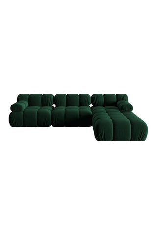 Canapé modulable Tropea - Vert bouteille - 4 places - Tissu toucher velours