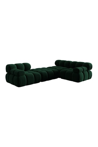 Canapé modulable Tropea - Vert bouteille - 4 places - Tissu toucher velours