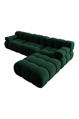 Canapé modulable Tropea - Vert bouteille - 4 places - Tissu toucher velours