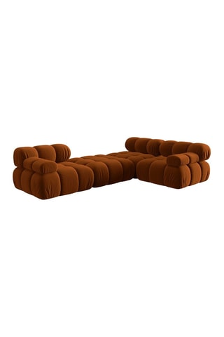 Canapé modulable Tropea - Terracotta - 4 places - Tissu toucher velours