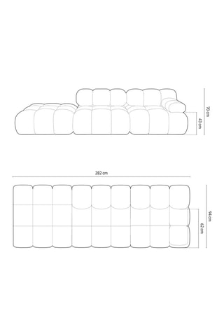 Chauffeuse gauche Tropea - Vert bouteille - 4 places - Toucher velours