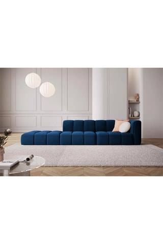 Canapé modulable Adams - Bleu - 4 places - Toucher velours