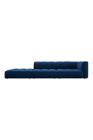 Canapé modulable Adams - Bleu - 4 places - Toucher velours