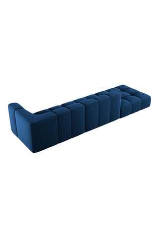 Canapé modulable Adams - Bleu - 4 places - Toucher velours