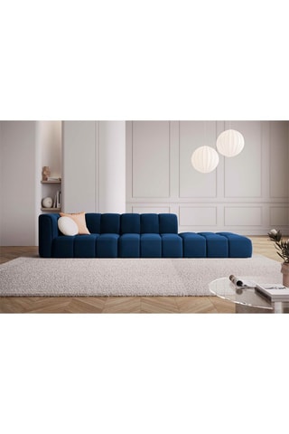 Canapé modulable Adams - Bleu roi - 4 places - Toucher velours