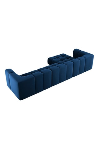 Canapé modulable Adams - Bleu roi - 5 places - Tissu toucher velours