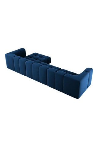 Canapé modulable Adams - Bleu roi - 5 places - Tissu toucher velours