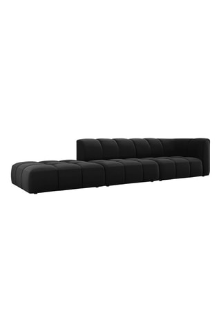 Canapé modulable Adams - Noir - 4 places - Toucher velours
