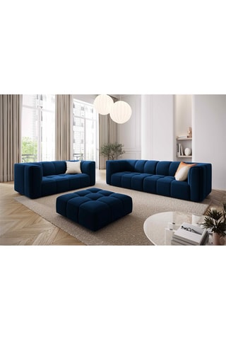 Canapé Adams - Bleu roi - 2 places - Toucher velours