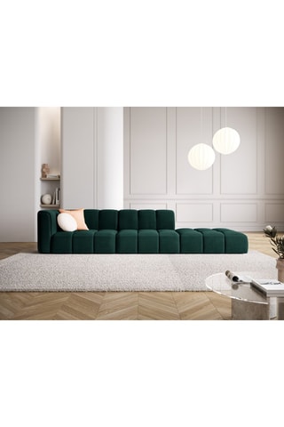 Canapé modulable droit Adams - Vert bouteille - 4 places - En tissu chenille