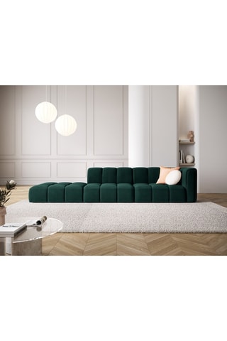 Canapé modulable gauche Adams - Vert bouteille - 4 places - En tissu chenille