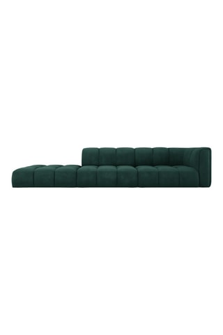Canapé modulable gauche Adams - Vert bouteille - 4 places - En tissu chenille