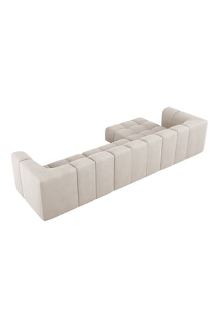Canapé d’angle gauche modulaire Adams - Beige - 5 places - En tissu chenille