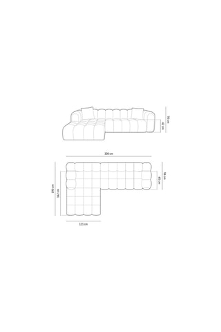 Canapé d’angle gauche modulable Arden - Bleu roi - 4 places - Tissu velours