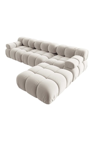 Canapé modulable Tropea - Beige clair - 4 places - Tissu toucher velours