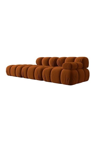 Canapé modulable Tropea - Terracotta - 4 places - Tissu toucher velours