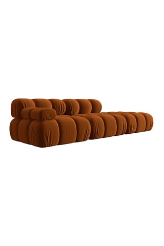 Canapé modulable Tropea - Terracotta - 4 places - Tissu toucher velours