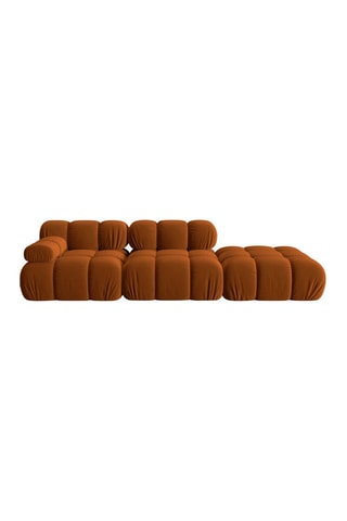 Canapé modulable Tropea - Terracotta - 4 places - Tissu toucher velours