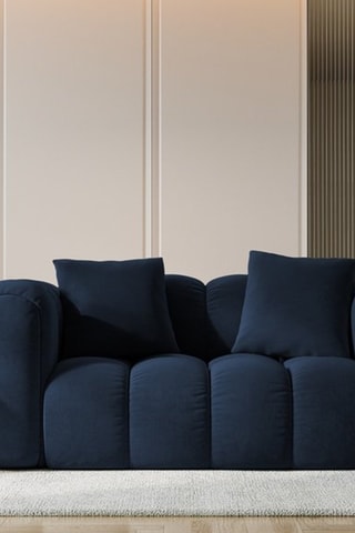 Canapé Arden - Bleu roi - 2 places - Tissu velours