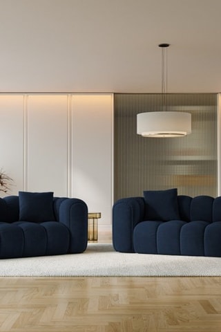 Canapé Arden - Bleu roi - 3 places - Tissu velours