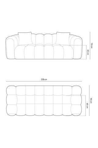 Canapé modulaire Arden - Bleu roi - 4 places - Tissu velours