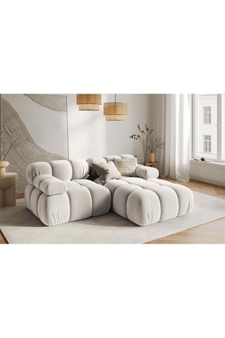 Canapé modulable Tropea - Beige clair - 3 places - Toucher velours