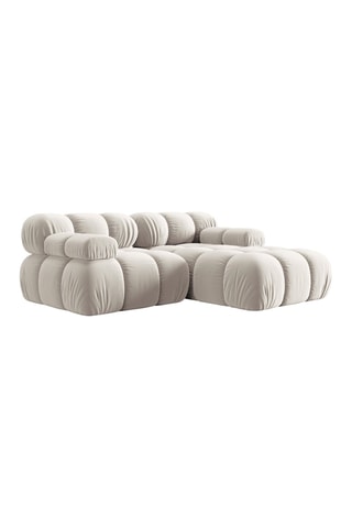 Canapé modulable Tropea - Beige clair - 3 places - Toucher velours