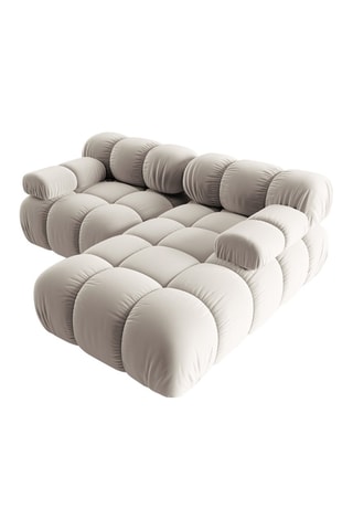Canapé modulable Tropea - Beige clair - 3 places - Toucher velours