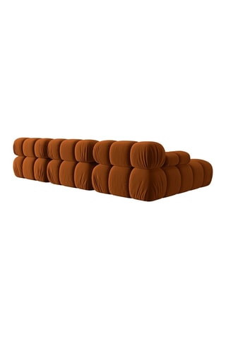 Canapé d'angle gauche modulable Tropea - Terracotta - 4 places - Toucher velours