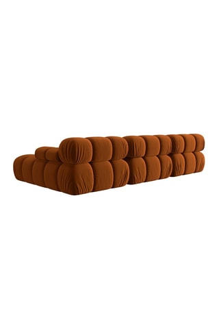 Canapé d'angle droit modulable Tropea - Terracotta - 4 places - Toucher velours