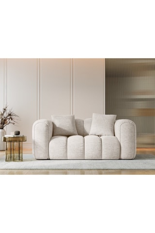 Canapé Arden - Beige - 2 places - En tissu chenille