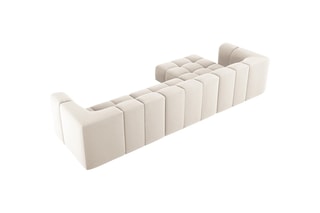 Canapé modulable Adams - Beige clair - 5 places - Tissu toucher velours