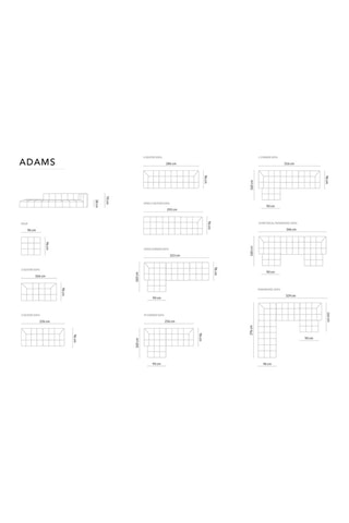 Canapé modulable Adams - Beige - 5 places - Tissu toucher velours