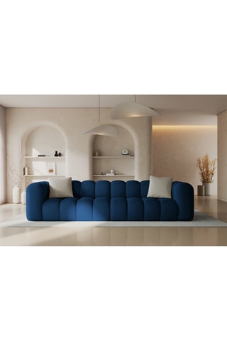 Canapé modulable Halley - Bleu roi - 4 places - En tissu velours