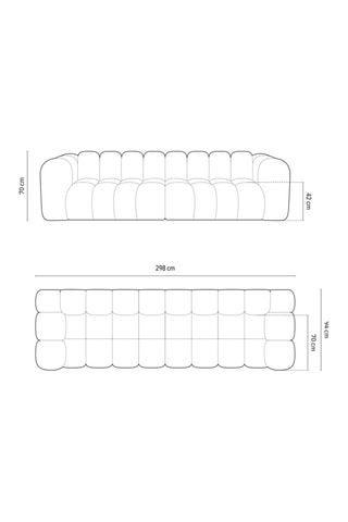 Canapé modulable Halley - Gris - 4 places - En tissu velours