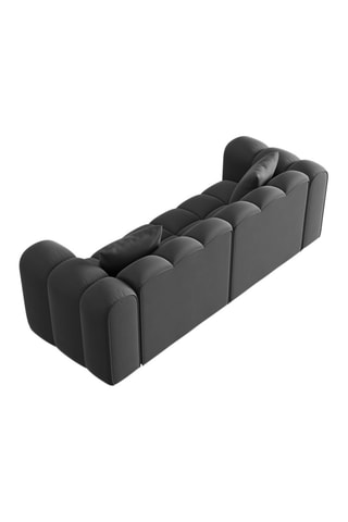 Canapé modulable Halley - Gris - 3 places - En tissu velours