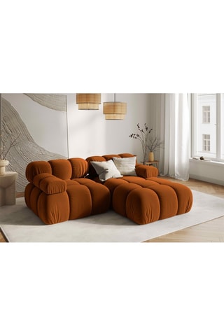 Canapé modulable Tropea - Terracotta - 3 places - Toucher velours