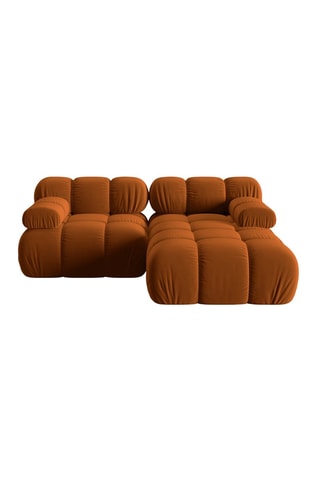 Canapé modulable Tropea - Terracotta - 3 places - Toucher velours